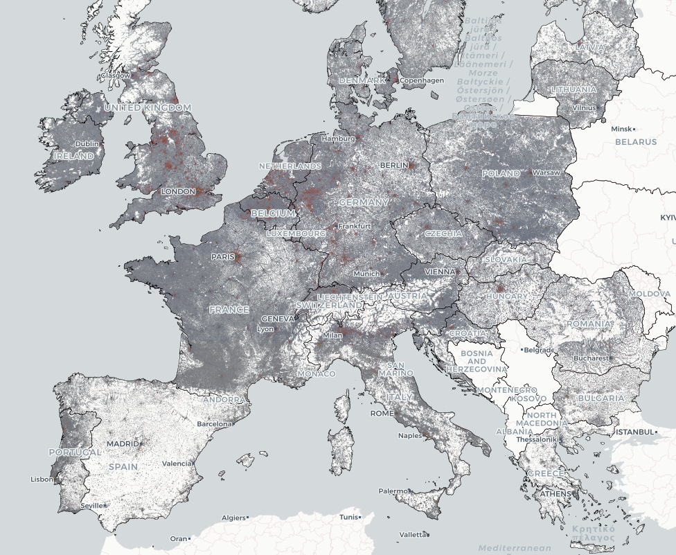 Mapa de densidad de población interactivo