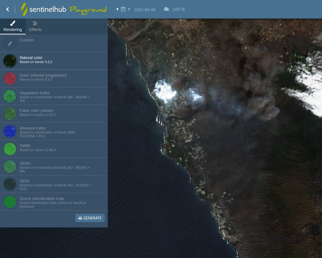 Imágenes de satélite recientes con Sentinel Hub